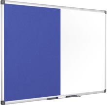 Kombitafel Filztafel und Whiteboard magnetisch weiß blau 150x100 cm