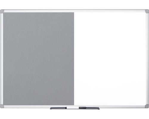 Kombitafel Filz- und Magnettafel weiß grau 150x100 cm