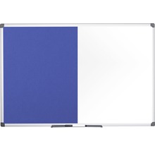 Kombitafel Filztafel und Whiteboard magnetisch weiß blau 120x120 cm