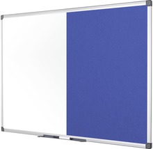 Kombitafel Filztafel und Whiteboard magnetisch weiß blau 120x120 cm