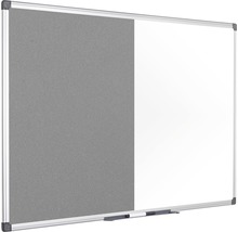 Kombitafel Filztafel und Whiteboard magnetisch weiß grau 120x120 cm