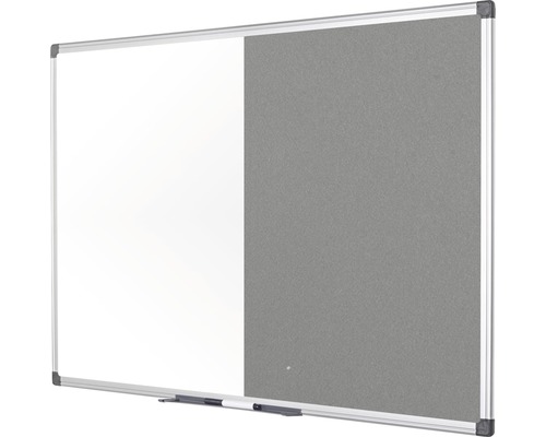 Kombinationstafel mit einer Hälfte Whiteboard und einer Hälfte Pinnwand