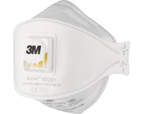 Atemschutzmaske 3M™ 9322PRO, 5 Stück, Schutzstufe FFP2 3M Aura 9322+ FFP2 Atemschutzmaske mit Ausatemventil