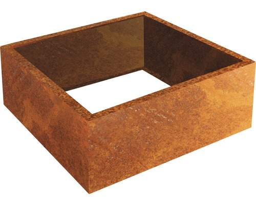 Pflanzrahmen Carlotta 80 x 80 x 25 cm Cortenstahl braun Quadratischer Pflanzkasten aus Rostoptik