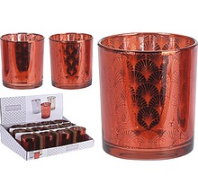 Teelichthalter aus Glas mit Muster