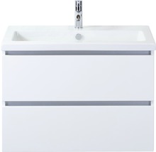 Waschtischunterschrank mit zwei Schubladen und Aufsatzwaschbecken
