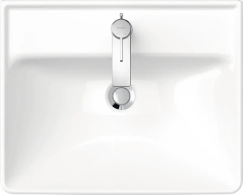 Waschbecken mit Armatur, Aufsicht