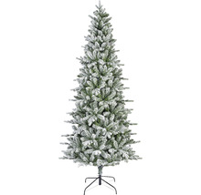 Künstlicher, beschneiter Weihnachtsbaum auf einem Ständer