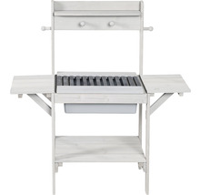Grilltisch aus Holz mit Ablageflächen und Grillrost