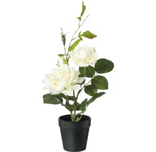 Künstliche Rose im Topf als Dekoration