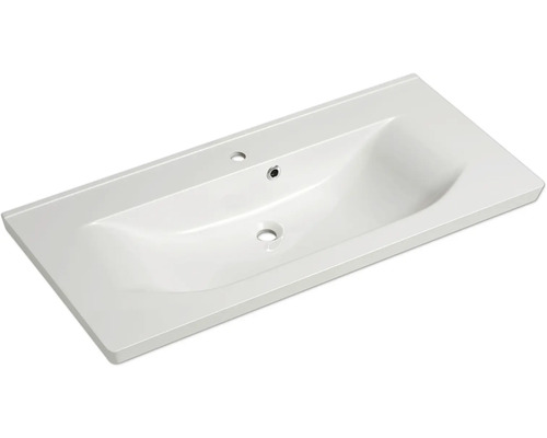 Waschtisch aus Sanitärkeramik mit Hahnloch und Überlauf