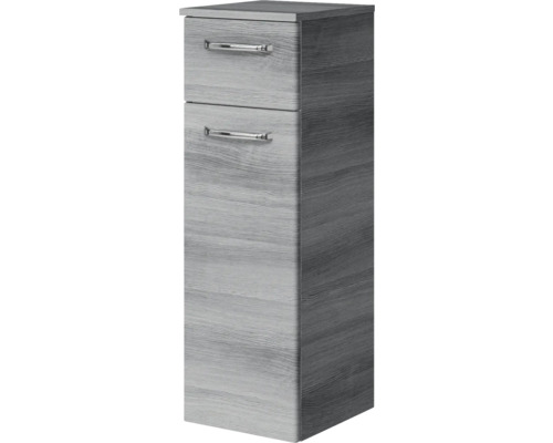 Schmaler Waschbeckenunterschrank mit zwei Schubladen und Griffen