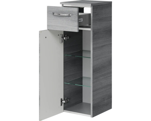 Badezimmerschrank mit Schublade, Tür und Glasablagen