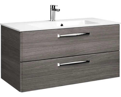 Waschtischunterschrank mit zwei Schubladen und Aufsatzwaschbecken