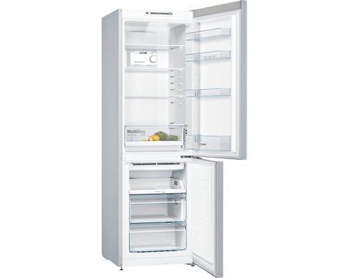 Geöffneter Kühlschrank mit Gefrierfach unten