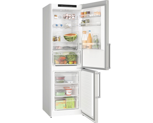 Geöffneter Kühlschrank mit Lebensmitteln