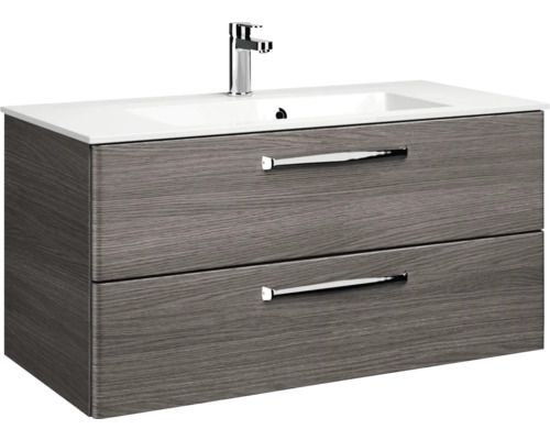 Waschtischunterschrank mit zwei Schubladen und Aufsatzwaschbecken