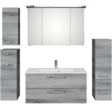 Badmöbelset mit Waschtisch, Spiegelschrank und Hochschränken