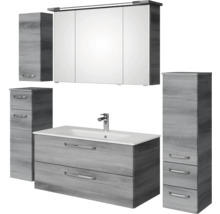 Badezimmermöbelset mit Waschtisch, Spiegelschrank und Hochschränken