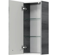Geöffneter Spiegelschrank mit zwei Glasböden