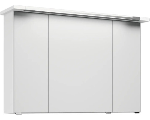 Weißer Spiegelschrank mit drei Türen