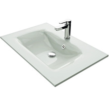 Badmöbel-Set Pelipal Kumba BxHxT 107 x 200 x 50 cm Frontfarbe eiche riviera 5-teilig und mehr mit Glas-Waschtisch weiß, Unterschrank und Wandschrank 99.770326471