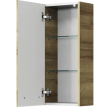 Badmöbel-Set Pelipal Kumba BxHxT 107 x 200 x 50 cm Frontfarbe eiche riviera 5-teilig und mehr mit Glas-Waschtisch weiß, Unterschrank und Wandschrank 99.770326471