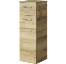 Badmöbel-Set Pelipal Kumba BxHxT 107 x 200 x 50 cm Frontfarbe eiche riviera 5-teilig und mehr mit Glas-Waschtisch weiß, Unterschrank und Wandschrank 99.770326471