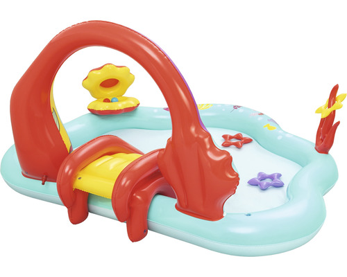 Aufblasbares Planschbecken mit Rutsche und Meeresmotiven für Kinder