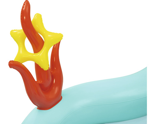 Detailansicht einer aufblasbaren Schwimminsel mit aufblasbaren Elementen