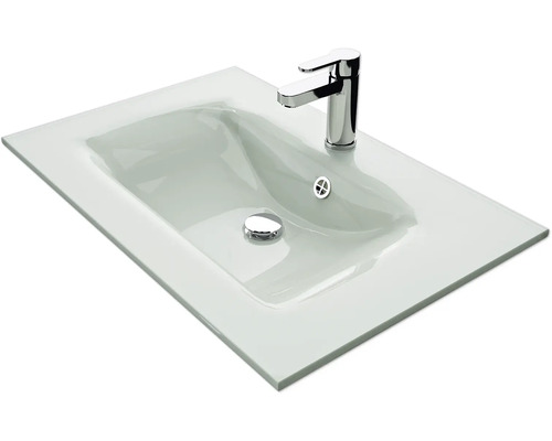 Waschtisch aus Glas mit Armatur