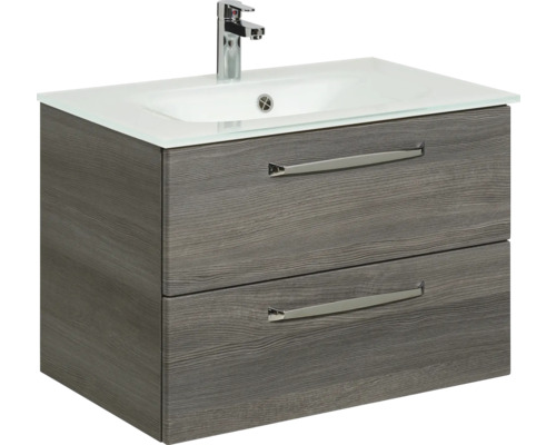 Waschtischunterschrank mit zwei Schubladen, Waschbecken und Armatur