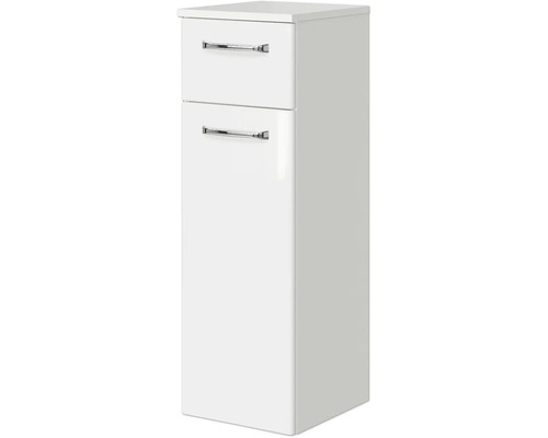 Weißer Badschrank mit zwei Schubladen und Griffen