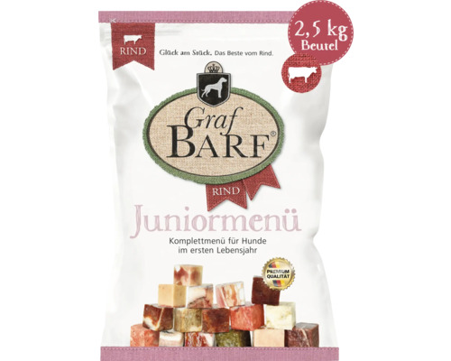 Rohfuttermittel Hundefrostfutter BARF Graf BARF Junior Rind 2,5 kg tiefgefroren