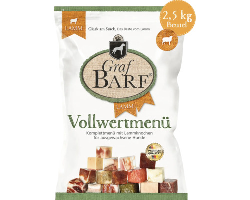 Rohfuttermittel Hundefrostfutter BARF Graf BARF Vollwertmenü Lamm 2,5 kg tiefgefroren