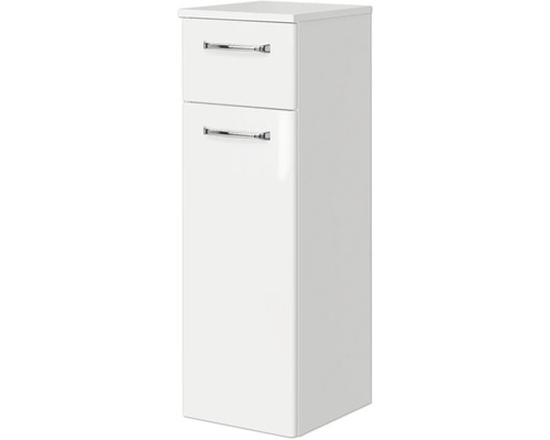 Weißer Badezimmer-Hochschrank mit zwei Schubladen und einem Schrankfach