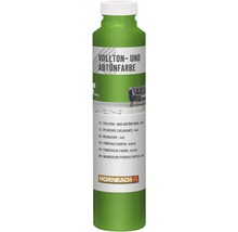 Volltön- und Abtönfarbe in einer grünen Flasche