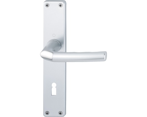 Langschildgarnitur BB Hoppe 2533847 Birmingham 1117/202SP Lochabstand 72 mm silber Türgriffgarnitur mit Schlüsselbart-Lochung