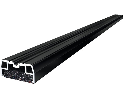 Unterkonstruktion Isostep mit Schraubkanal aluminium 23x40x3600 mm Schwarze Profileiste aus Aluminium mit Gummigranulatfüllung
