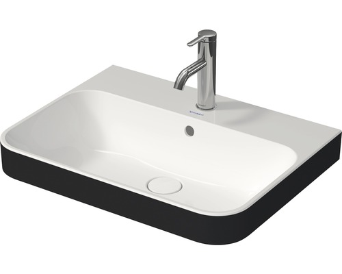 DURAVIT Aufsatzwaschbecken 60 x 46 cm Happy D.2 Plus Anthrazit/weiß 2360606100 Waschtisch mit Armatur