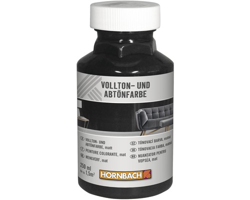 HORNBACH Voll- und Abtönfarbe schwarz 250 ml Vollton- und Abtönfarbe in einer 250 ml Flasche