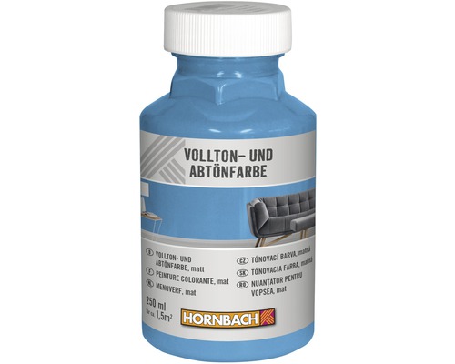 HORNBACH Voll- und Abtönfarbe blau 250 ml Vollton- und Abtönfarbe in einer 250 ml Flasche