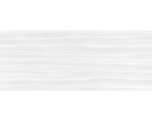 Dekorfliese Mavi Wellen weiß asphalt matt 20 x 50 cm