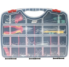 Sortimentskasten gefüllt mit Werkzeugen und Schrauben