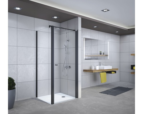 Drehtür für Seitenwand Breuer Elana 6 75 cm Anschlag rechts Dekor Mastercarre Profilfarbe schwarz Drehtür für Seitenwand Breuer Elana 6 75 cm Anschlag rechts Dekor Mastercarre Profilfarbe schwarz