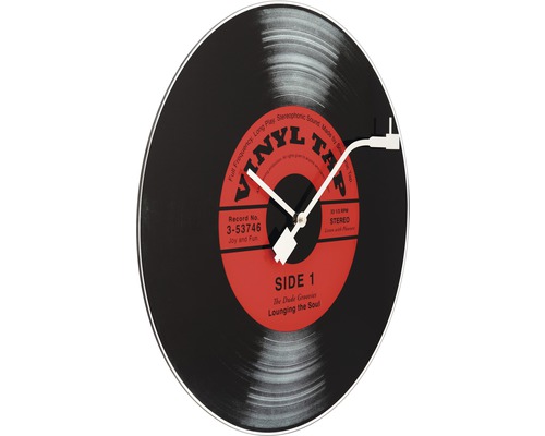 Schallplatten Wanduhr im Retro Design