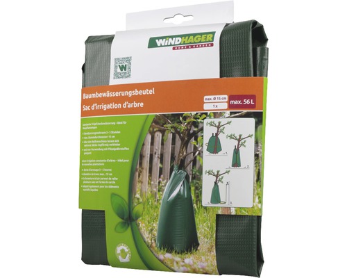 Baumbewässerungsbeutel mit maximal 56 Liter Volumen und maximal 15 Zentimeter Durchmesser