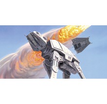 Szene mit einem AT-AT-Kampfläufer unter Beschuss