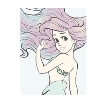 Illustration einer Meerjungfrau mit wallendem Haar und Muschelbüstenhalter