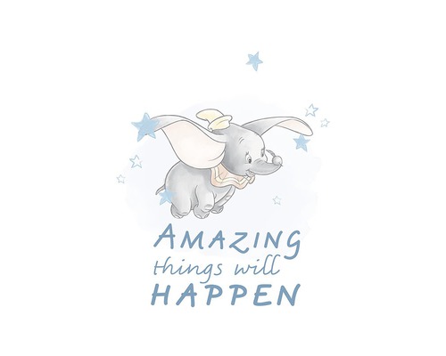 Illustration von Dumbo mit der Aufschrift ''Amazing things will happen''